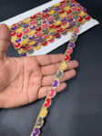 Thread Embroidery Handmade Lace Trim ? 9 Meters, Half-Inch Width, Multicolored Design 1