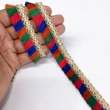 Lami 18 Meter Fancy Tassels Trim Lace Reel Latkan Lace ...