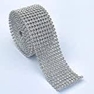 AKSHATENTERPRIES Stone Lace 12-line for Art & Crafts, Craft Materials Jewellery Making (100MM) 2 MTR (Color- Silver)