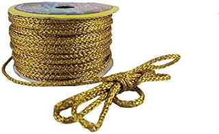 Bhavya Enterprises Dark Golden (18 Mtr) Resham Zari Twisted Thread/dori Lace for Sewing, Bead Art, Piping, Apparels, Wrapping, Handicrafts and Craft DIY Projects.