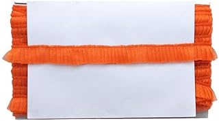 Kurlz Exclusive 1 inch Net Frill Lace for Dupatta, Saree. Ladoo Gopal Poshak, Singhasan, Jhulas, DIY Art & Craft| Size: 20 Yards (Orange, 1 inch)