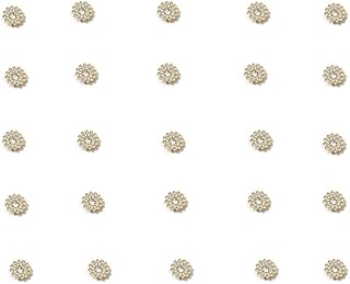 Triash Studded Buti for DIY Craft/Sewing Booty Patch/Decoration/Fabric booti (Pack of 25 Pcs) (White Crystal)