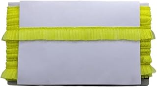 Kurlz Exclusive 1 inch Net Frill Lace for Dupatta, Saree. Ladoo Gopal Poshak, Singhasan, Jhulas, DIY Art & Craft| Size: 20 Yards (Lemon, 1 inch)