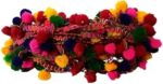 RUKHSI Fashion House Lace Border, Tassel Ball Fringe Bohemian Lace Border for Craft Material, Dupatta,Suits, Lehenga, Saree, Blouses-Multicolor(5 Meter)