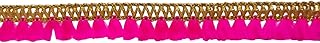 anida lace Cream and Golden Color Lace Gota Patti Design Machine Made Embroidery Lace Border with 1.2 cm with 9 Mtr Lace Reel (HOT Pink)