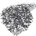 lecraft 14-Cut Faceted Round Flat-Back Rhinestone Beads 100 Gram (4, Grey)