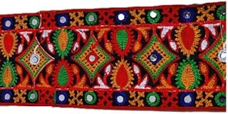 EXGLOW Navratri Traditional Border Lace | Laces Border for Bridal Lehenga & Blouse, Bags, Chaniya Choli | Craft Material | Decoration Lace (Lace Length 9 Mtr)