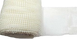 AAASAH? Ribbon Trim Lace Borders Craft Material for Dresses, Saree, Blouses Making- Color White 24 Line White Pearl Lace Pack of 1 Meter