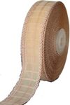 UKIYO | Fancy Imported Ribbon(Length-5 Yard,Width-1 Inch) for Gift Wrapping, Wrapping Bows, Gift Bows, Decoration. (Light Gold net Ribbon with Checks Patterned top)
