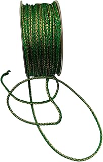 10 Meter-Length flatish Resham Zari Round Twisted Fancy Thread/dori lace for Sewing, Bead Art, Piping, Apparel, Wrapping, handicrafts, and DIY Craft Projects. (Green)