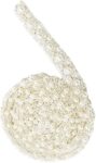 Loom Tree 1 Yard Pearl Beaded Galloon Ribbon Lace Trim Embellishment White