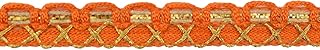 HUNNY- BUNCH® (Pack 9 Meters) Premium Designer Beads & Zari Braided Trim Lace Border for Saree, Suits, Dresses, Lehenga, Dupatta, DIY Crafts, Sewing & for Sequence Work on Net (Art 856) Orange