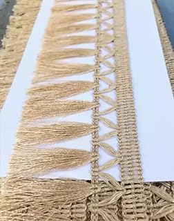 La Neelja New Fancy Tassel Fringe Sequence Lace Border for Women for Dresses, Saree, Lehenga, Dupatta, Bag, Craft and Decorations Color (9 Meter, 1Pcs) (Gold)