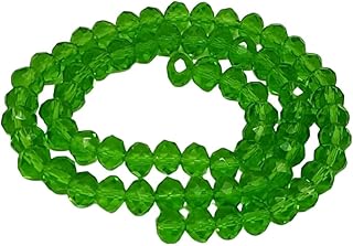 AAASAH? Rondelle 6mm Round Shape Beads Crystal Spacer Beads Wheel Tyre Bead Transit Bead Bracelet Necklace DIY Art Craft & Jewelry Making Green