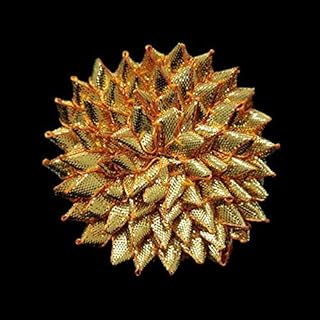 Sanvatsar Gota Patti Flowers Decoration & Craft Making Appliques Patches (Dark Gold_Pack of 10)