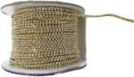 Stone Chain for Jewellery Making -Gold Plated Craft Lace | Beaded Decorative Chain for DIY Necklace, Earrings, Saree Border, Art Projects