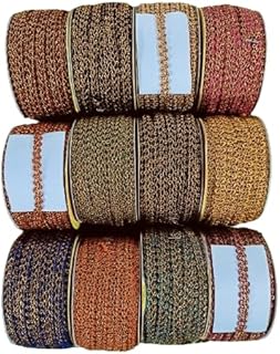 JAY MAJISA Lace For Saree Border, Lace For Dupatta Border, Lace For Dress Border, Lace For Blouse 129=108 Mitar(Design 7),Multicolor