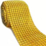 AAASAH? Golden Ribbon Trim Square Lace Borders Craft Material for Dresses, Saree, Blouses Making- Color Golden Pack of 1 Meter