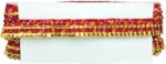 Kurlz 2 Line Bandhej Printed and Golden Gota Patti Exclusive Frill for Lehenga, Dupatta, Art & Craft, Singhasan, Ladoo Gopal Poshak | Size: 9 Yards - Red, 1 inch (25mm)