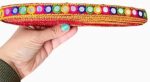 PREMDAS LACES Multicolor Banjara Trims, Embroidery Multicolor Banjara Sewing Lace, For Junk Journals, Scrapbooking,Art Craft Project,Thread Work Sari Trim Multicolour 9Mter (Red)