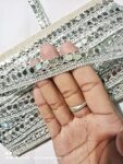 Lacesnmore Silver Lace Mirror Work for Dupatta, Dresses/Sarees/Lehenga/Suits/Bags/Decorations/Borders/Crafts & Home Decor & Blouse Mirror lace Border lace (9mtr)