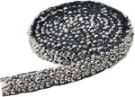 CALANDIS? 1 Yard Pearl Beaded Galloon Ribbon Lace Trim Embellishment Black and Grey