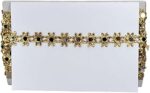 WOVEN LACE & BORDER 1 inch Exclusive Antik Golden Flower Cutwork with Mirror & Stones Border for Sarees, Lehenga, Suits, Blouses, Dupatta, Laddo Gopal Poshak, Patchwork Buti | Size: 9 Yards