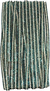 DeLush Stone Jewelry Making Chains & Stone Lace ? 10 Meter Pack, White ? Decorative Craft Trim for DIY, Embellishments, Sewing & Art Projects (Pack of 1) (Sky Blue & White)