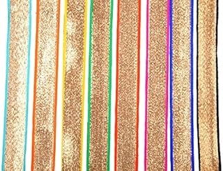 Glittery Gota Patti Laces 8 Color Combo for for Dress/Sarees/lehangas/Blouses,Suits,caps/Bags/Decorations/Borders, Crafts, Any Many More. Pack of 40 Meters- 5 mtr Each