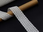 Orient Lace Craft Cotton Crochet Lace and Border Material - Used for Trims, Borders, Dresses, Sarees, Lehenga, Suits, Blouses, Dupatta, Chunri Borders, Embroidered Laces, Applique, Fabric lace, Sewing Supplies, latkan laces Hanging jhallar Tassel Laces Crafts and Home Decor (Model Crochet -02, 3 cm, Qty 10 Metres)