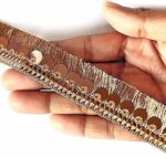 Adikala Silk or Zari Thread Fringe Sequin Lace & Border, 9 Meters, for Saree, Dupatta, Lehenga, Suit, Blouse, DIY & Home Furnishing, Crafting DIY 9 Mtrs Aprox (Rose Gold)