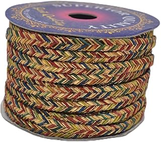 HUNNY- BUNCH® (Pack 9 Meters) Designer Fishtail Design Braided Gota Patti Lace Border for Saree, Suit, Dresses, Lehenga, Dupatta, DIY Crafts & Sewing (Multicoloured)