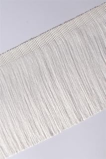 Anida Fringe Trim Lace Polyerter Fibre Tassel 6Inch Wide 9 Meter Packing Long for Clothes Accessories Latin Wedding Dress DIY Lamp Shade Decoration (Off White)