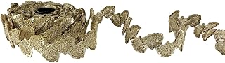 Kurlz 1.25 inch Sequins & Zari Floral Zardosi Embroidery Lace for Lehenga, Dupatta, Western Dresses | Size: 9 Yards - Pearl Matt
