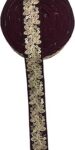 Lace Border with sequance Embroidery Machine Work on Velvet Fabrics/Blouse lace/Dupatta lace/Saree lace(Purple Color)