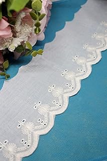 Bapna 5 Yard White Cotton Lace for Sewing and Decor Dress