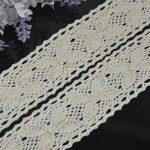 Generic 5 Yard Long Vintage Cotton Beige Crochet Scallop Pattern Lace Trim DIY Embroidered Sewing Stretch Border Trim L103