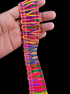 lace Multicolour Jhalar Cotton Lace Trims Used for Suits, Dresses, Lehanga, Embroidery, Crafts, Curtains, Home Decor, Sewing, Blouse 8 MTR