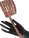 RAMya ENTERPRISE Multi Colour 18 Meter Net Small Embroid Multi Colour Glitter Cloth Lace for Decorating Any Outfit Borders Or as per Designer Look Out to Enrich Your Attire