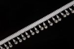 PREMDAS LACE Indian Beaded Tassels Lace Trim for Dress Embellishments for Crafting, Sewing and Cloth Accessories 9meter (Pack of 1) (White 3)