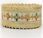 Balar Laces Borders Material Golden zari and Cotton Multi Color Thread Work Sewing Embroidery Design for Women's Sarees Lehengas Dupattas Choli Suits and Home Decorations Craft .9mtr