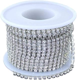 The Lovely Creations Rhinestone Chain for Jewelry Making, DIY Arts and Craft - Pack of 5 Meters (SAILVER)