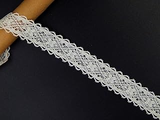 Orient Lace Craft Cotton Crochet Lace and Border Material - Used for Trims, Borders, Dresses, Sarees, Lehenga, Suits, Blouses, Dupatta, Chunri Borders, Embroidered Laces, Applique, Fabric lace, Sewing Supplies, latkan laces Hanging jhallar Tassel Laces Crafts and Home D�cor (Size 2.6 cm) (Qty 10 Metres) (Model Crochet 3)