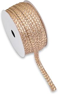 EmbroideryMaterial 7MM Wide Handmade Indian Gota Trim Lace for Saree Border, Suit, Blouse, Kurti, Dupatta Border, Dress Embellishment & Decoration (Rose Gold, 18 Meters/Roll)