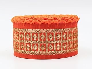Nilesh Ribbon Industries 9 Meter Imitation Zari Lace | Fancy Designer Zalar Laces & Borders for Kurta, Suit, Dupatta, Saree, Lehenga (Orange)