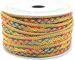 HUNNY-BUNCH Zari and Resham Designer Lace Bundle Border for Dresses,Saree,Lehenga,Gowns,Dupatta Suit,Bags,Decorations,Crafts and etc Pack of 9 Mtr (Color-Multicolored)