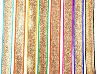 CRAFTLOVE Glittery Gota Patti Laces 120 Mtr / 131 Yards for Dress/Sarees/Lehangas/Blouses, Suits, Caps/Bags/Decorations/Borders, Crafts, and Many More - in 8 Colors (15 Mtr each) (Width : 2.5 cm)