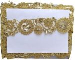 Kurlz 2 inch Pearl Matt Heavy Tissue Organza Pearl Matt & Sequins with Thread Embroidery Lace for Saree, Lehenga, Dupatta, DIY Art | Size: 9 Yards