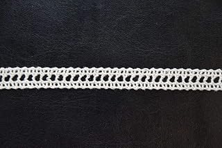 Bhavya Enterprises Off White Cotton Lace, 0.5 Inches, 5 Meter- Used for Trims, Borders, Embroidered Laces, Applique, Fabric lace, Sewing Supplies, Cotton Work lace