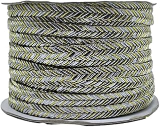 Bhavya Enterprises Metallic Lace Dori 18.5 Yards/ 17 Meters for Sewing Decoration & Crafts (6 mm Wide) (Golden Silver)